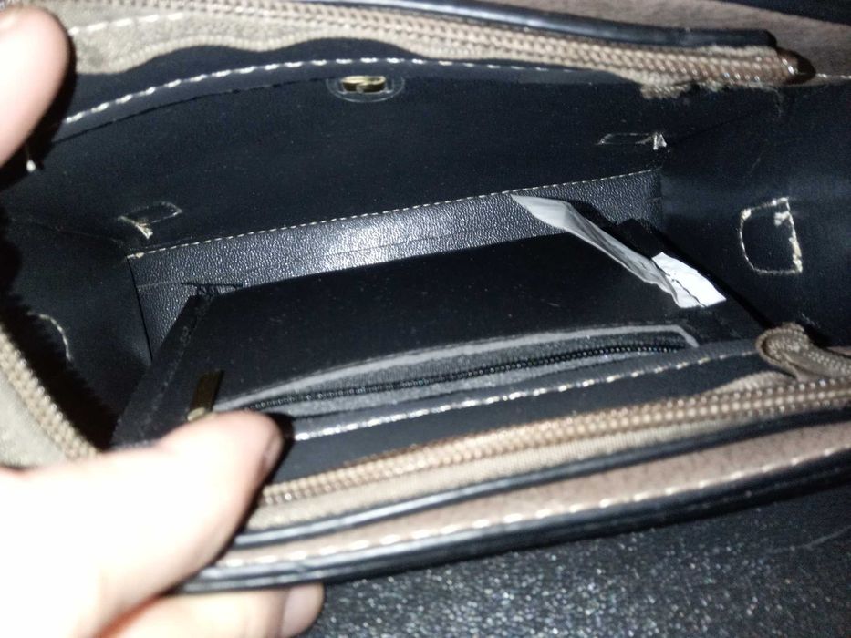 Сумка бежевая  женская средний размер мессенджер alilai цвет бежевый