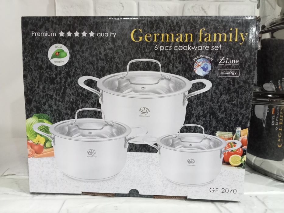 Набор кастрюль 3 шт. из нержавеющей стали German Family GF-2070