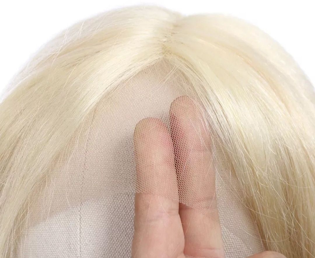 Włosy naturalne blond peruka 100% naturalna długa lace front nowa