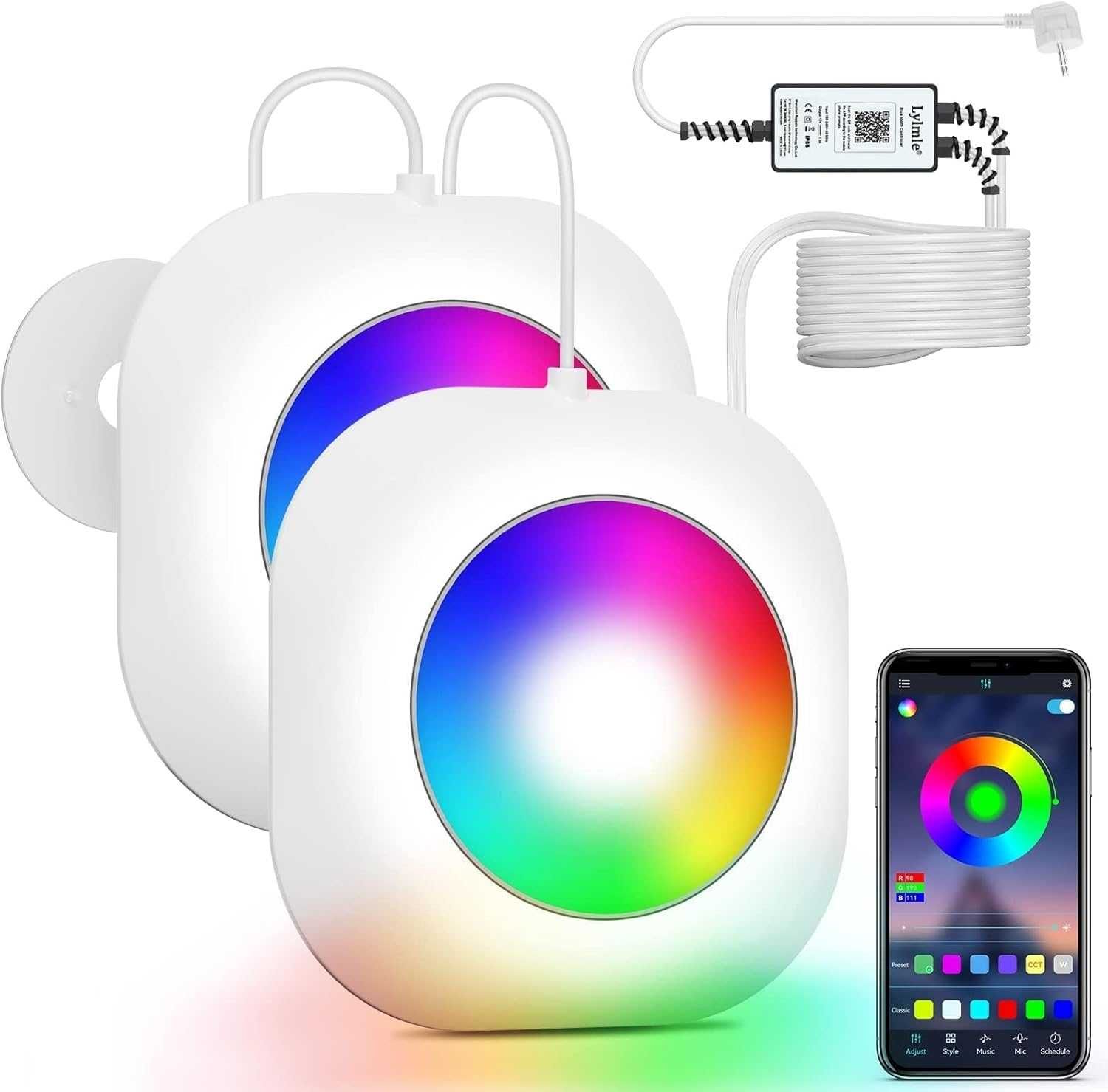 Oświetlenie basenowe Led 40W 2 sztuki z kablem 6,5 m IP68