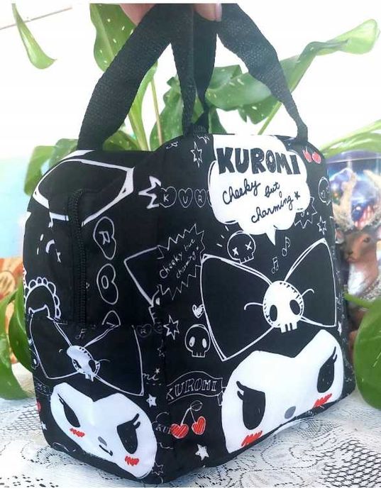 Kuromi piękna pojemna stylowa torba do ręki kuferek Sanrio Kawaii
