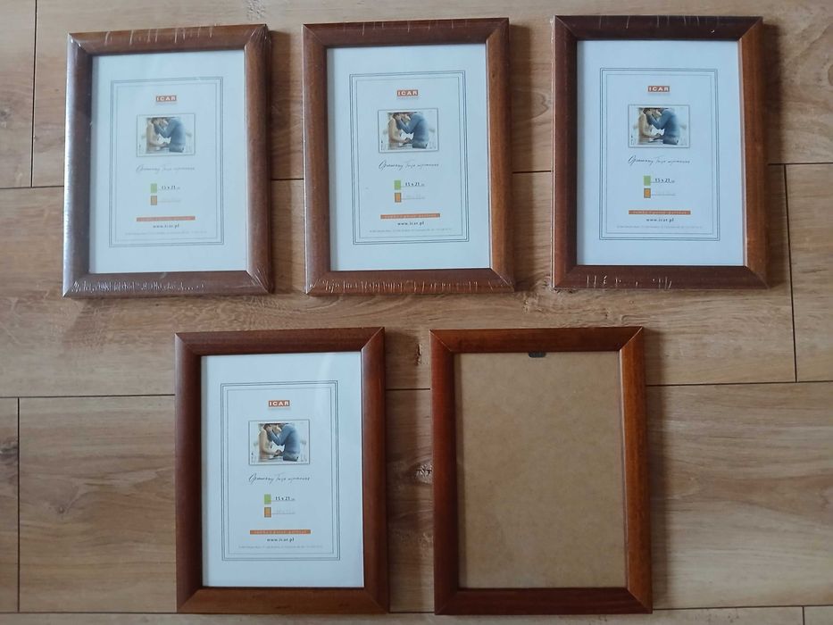 drewniana ramka na zdjecia 15 x 21 szkło