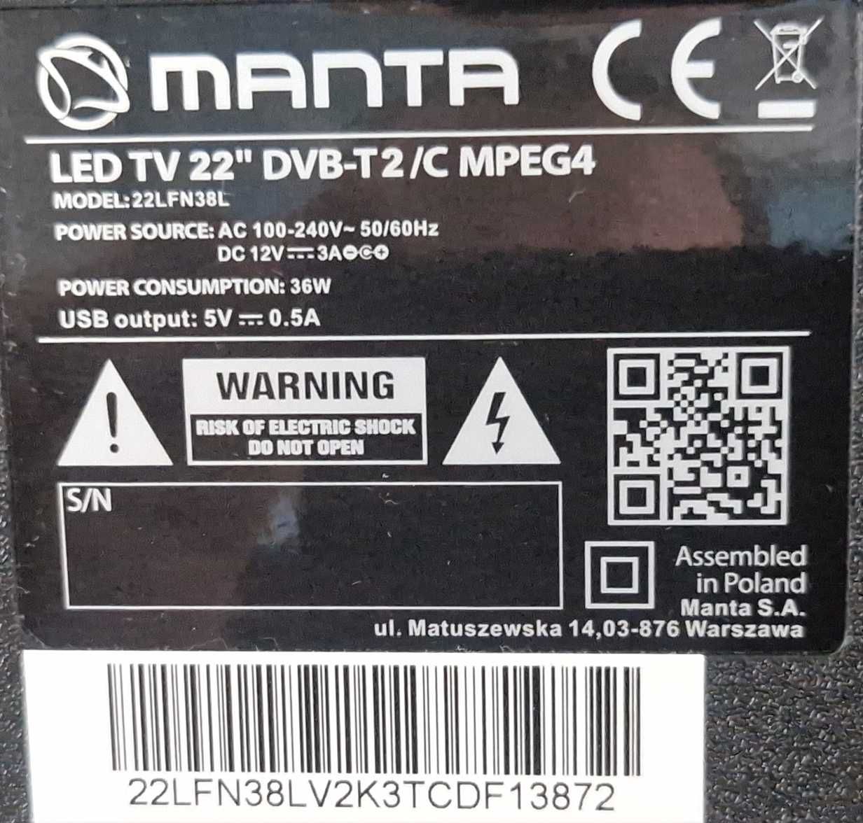 Manta LED tv 22"DVBT2/C MPEG4