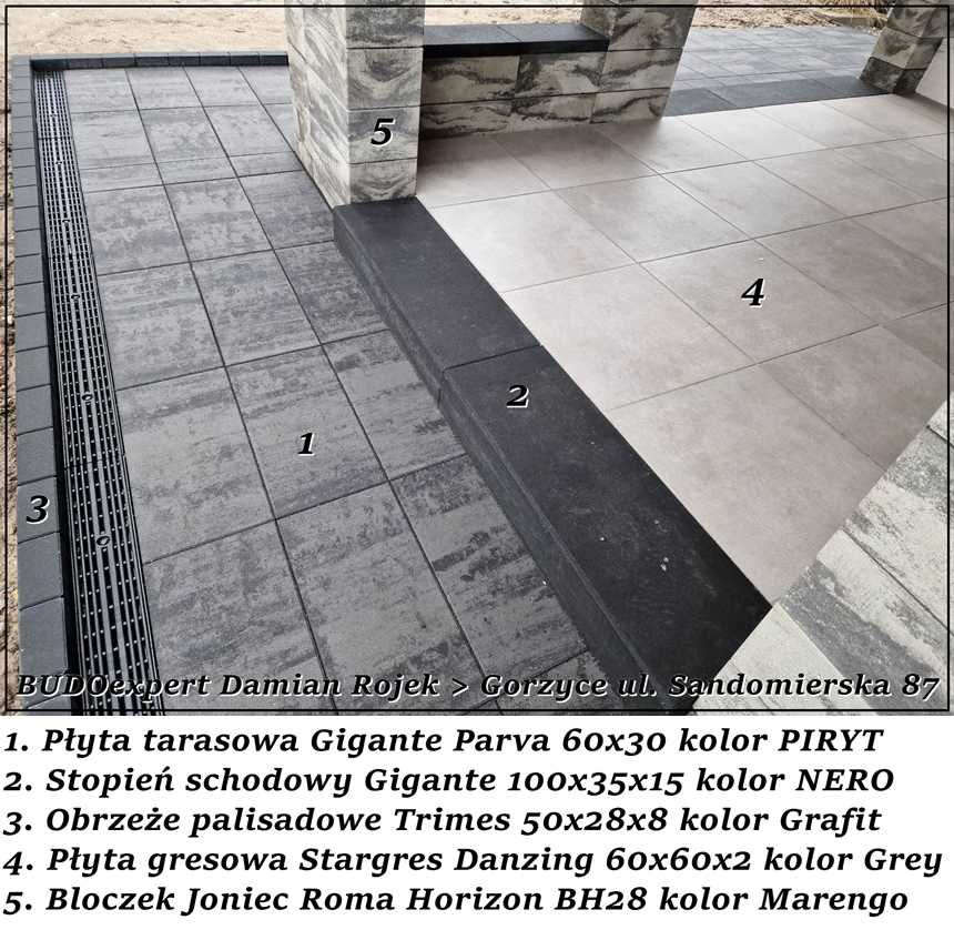 Płyta tarasowa Forbet GIGANTE PARVA 30x60 Tytan Piryt Silver Nero Bia