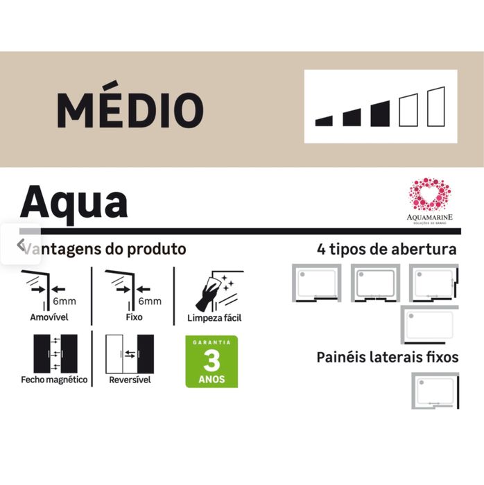 Painel Duche Fixo Aqua Marine 100x195