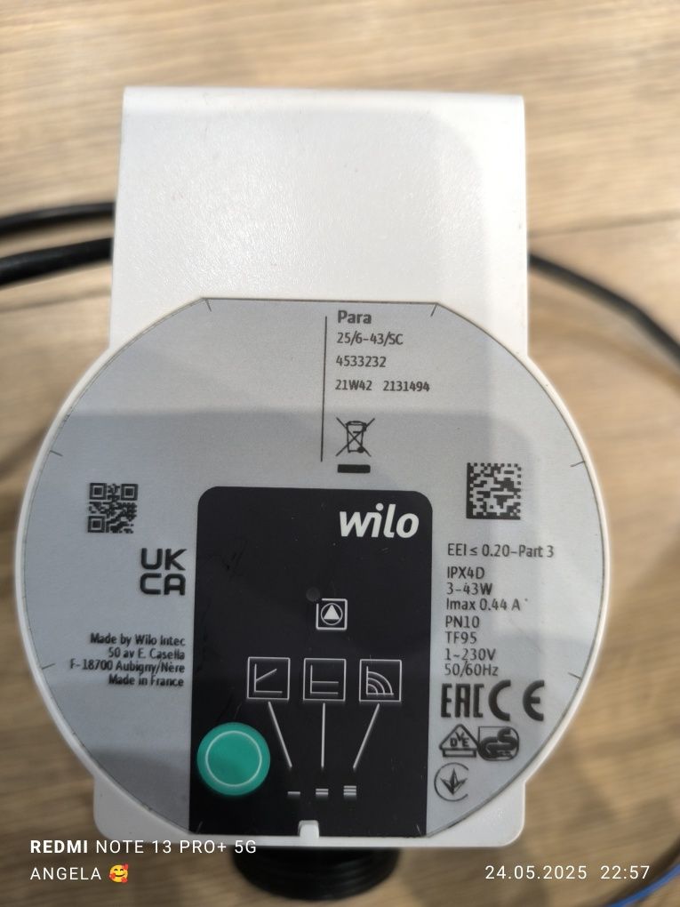 Pompka centralnego ogrzewania wilo para 180 mm
