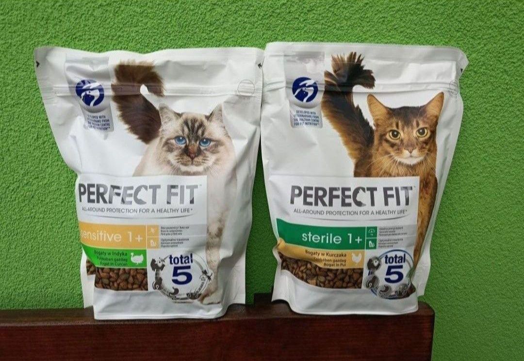 2 opakowania suchej karmy dla kota Perfect fit 750g Premium mix smaków