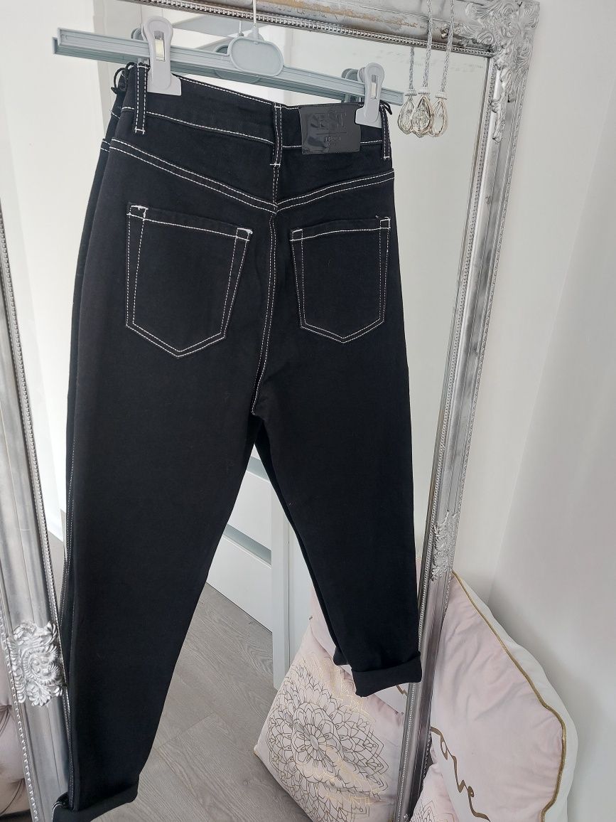 Bastet nowe jeansy z wysokim stanem czarne butik 219zł M-38 okazja