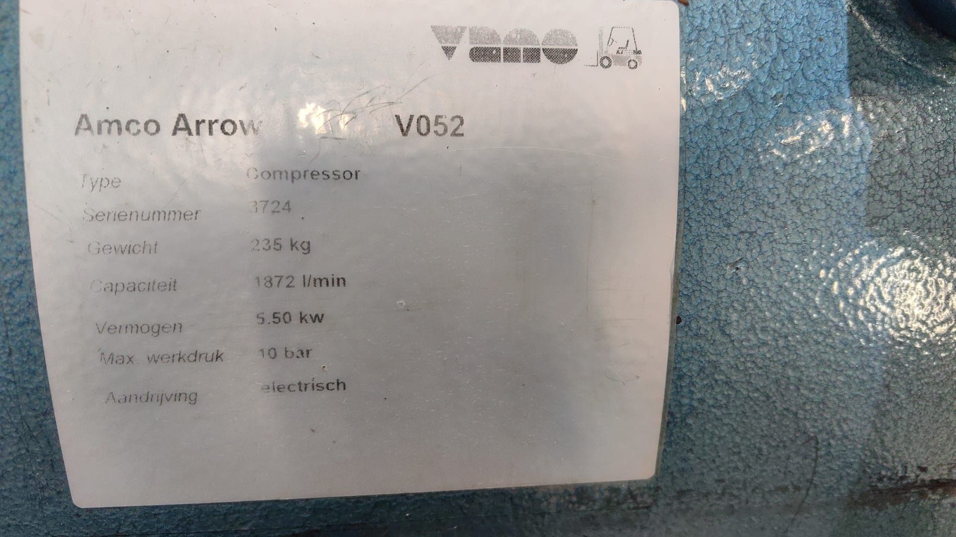 Kompresor Amco Arrow 1872 l/ min, max. ciśn. 10 bar