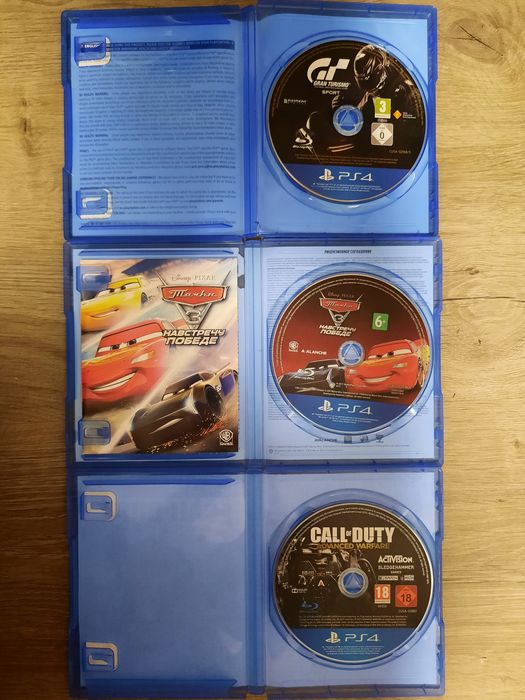 Лот ігор для Sony PS4/5: Тачки 3, Star Wars, Witcher 3, Gran Turismo.