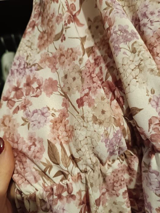 Sukienka w kwiaty z paskiem rozmiar uniwersalny