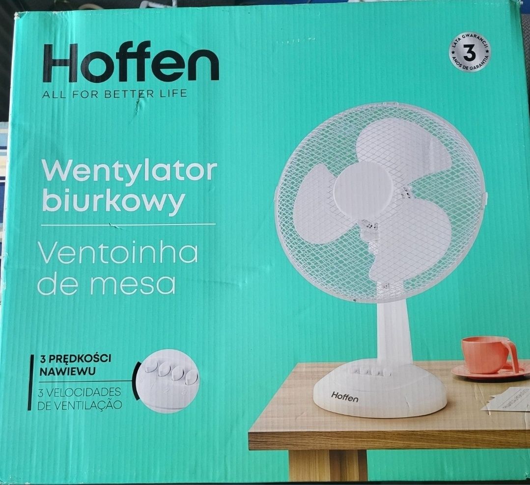 Nowy Wentylator biurkowy 35W Wiatrak Średnica czaszy 34cm