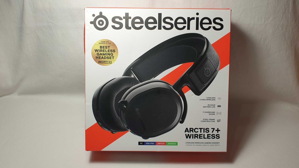 Słuchawki bezprzewodowe SteelSeries Arctis 7+BLACK - jak NOWE.