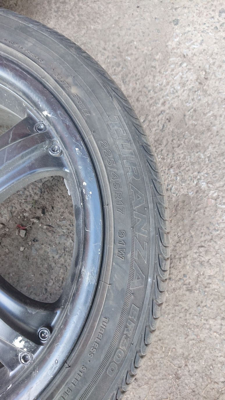 Колеса Autec R17 5×112 Et50 резина Bridgestone 225/45