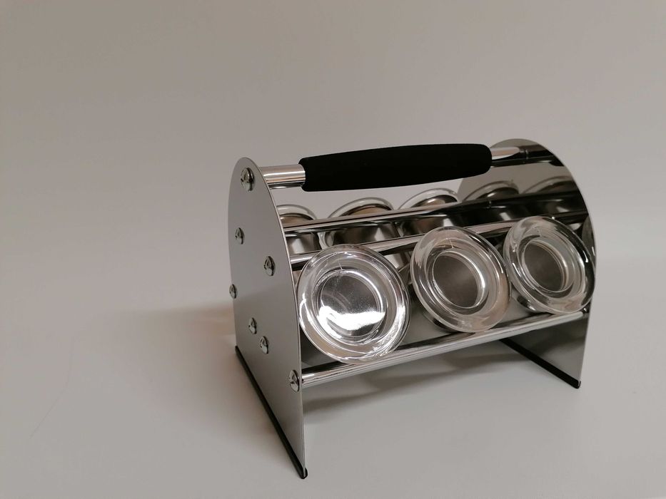 Suporte/Conjunto de frascos para especiarias em Aço Inox