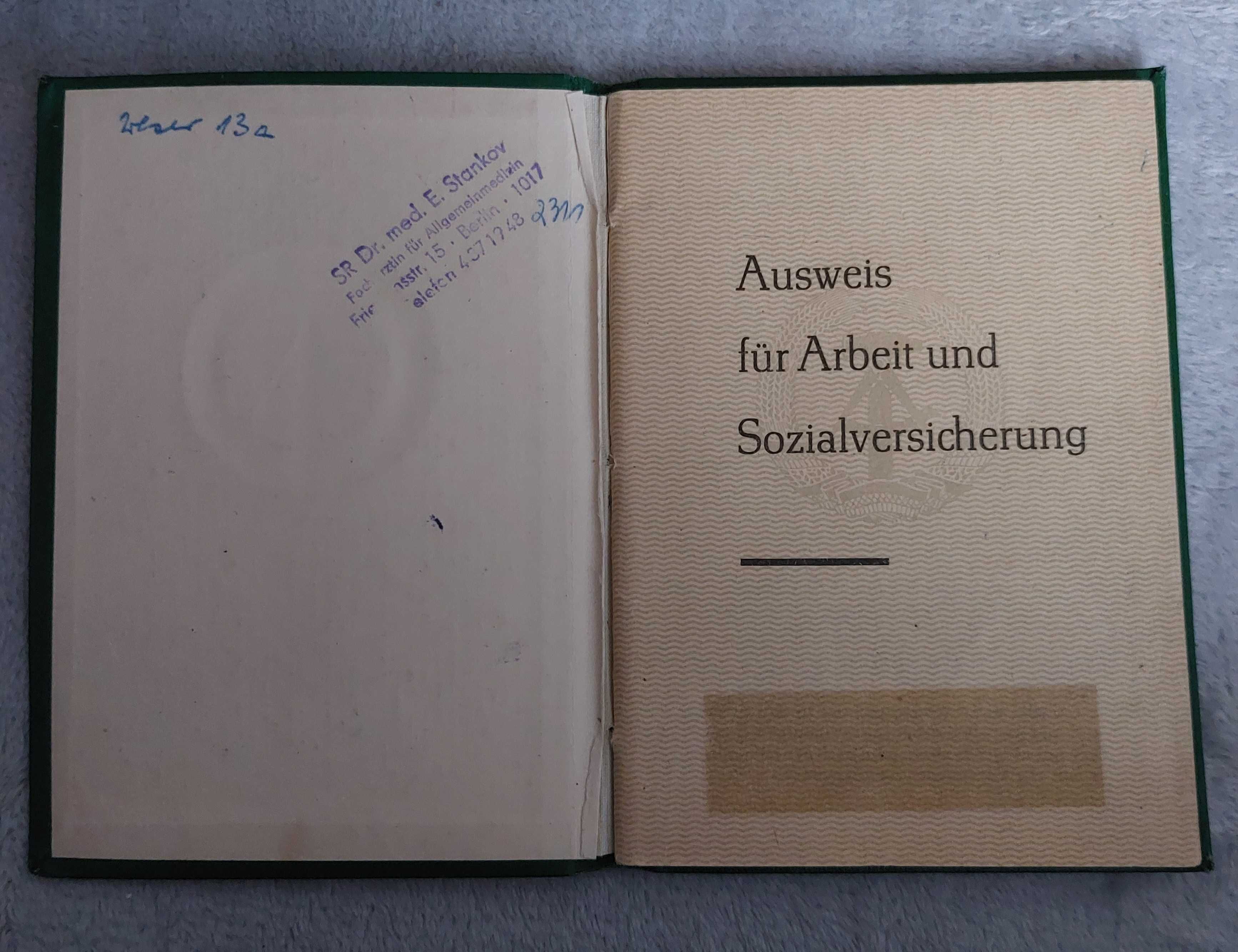 książeczka pracownicza z NRD  1963 r.
