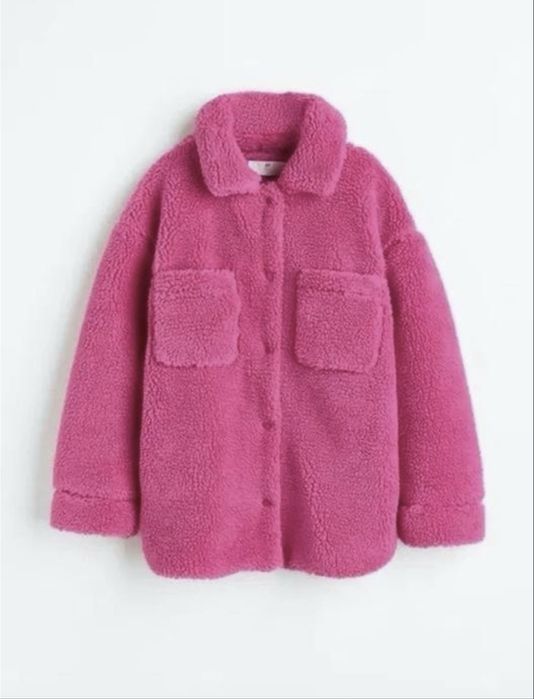 Куртка шубка H&M яскраво-малинова