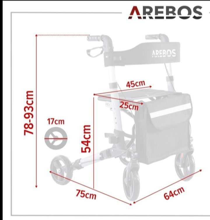 Ходунки для дорослих, Ролатор,ролер для реабилитацii AREBOS