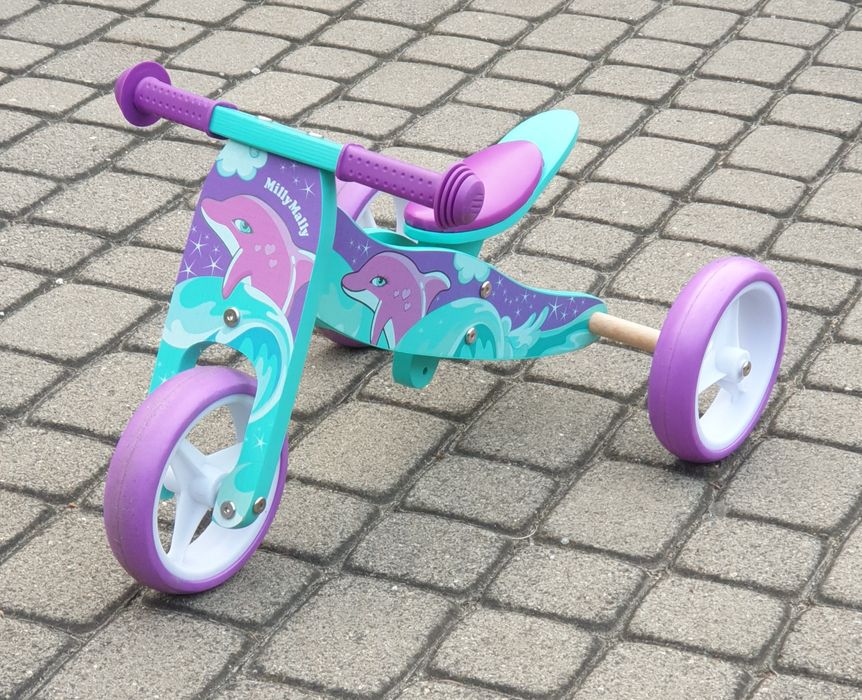 Rowerek biegowy drewniany dwufunkcyjny
