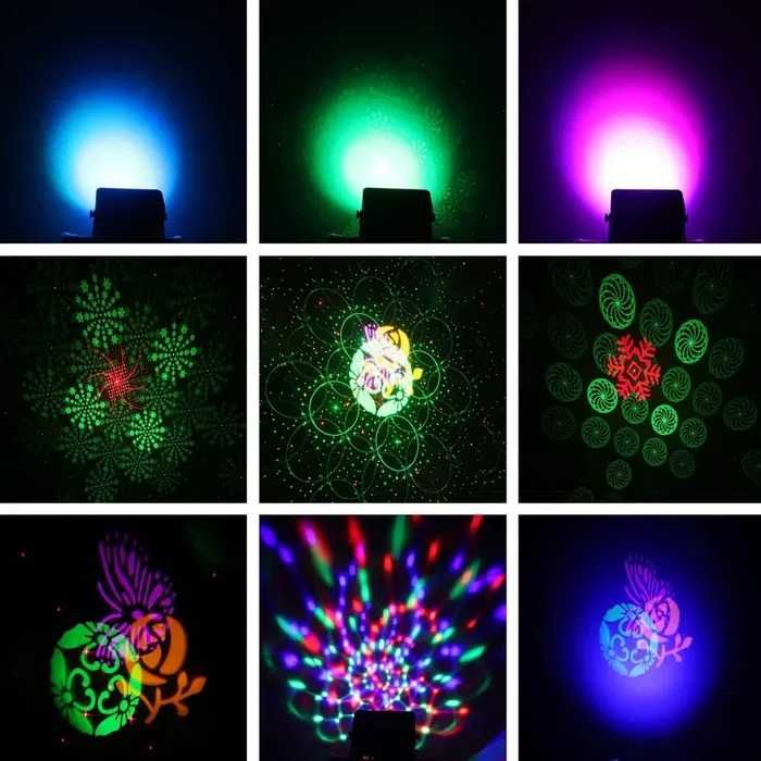 Światła dyskotekowe, mini projektor LED RGBW oświetlenie ściany