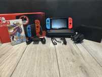 Nintendo Switch v2 z szkielkiem, grą i etui