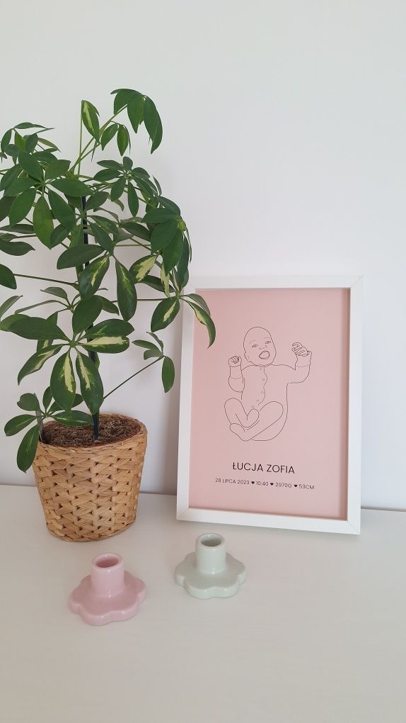 Minimalistyczna metryczka dla dziewczynki