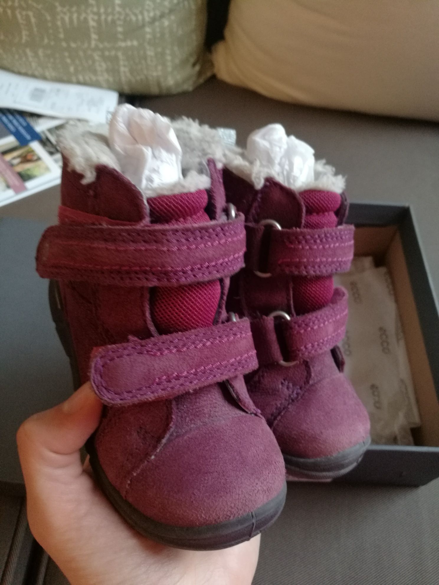 Buty zimowe unisex Ecco r. 22 goretex, wełna, wkł. 14cm !