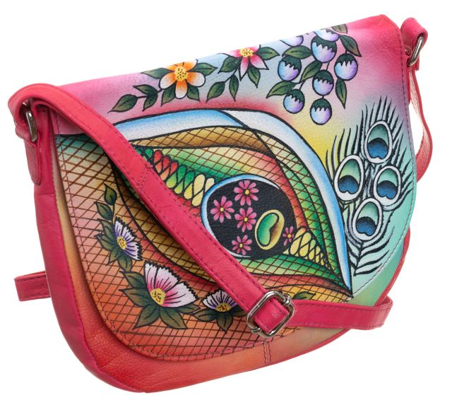 piękna torebka folk ręcznie malowana skóra handmade