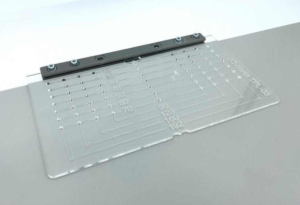 Шаблон TPL-03 для розмітки отворів під меблеві ручки 92-192 мм