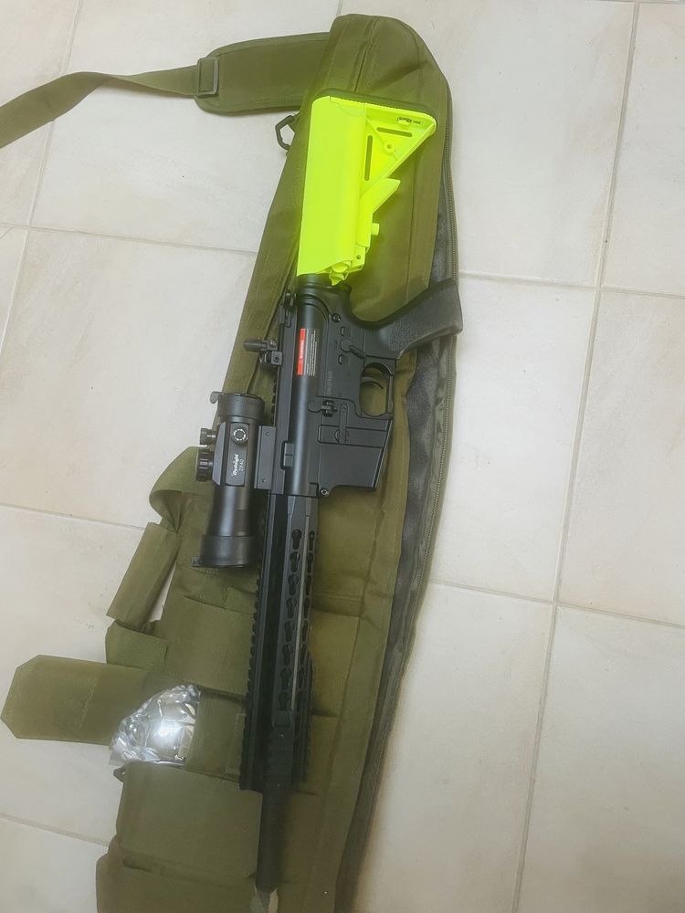 Pistola airsoft+mira+saco de transporte