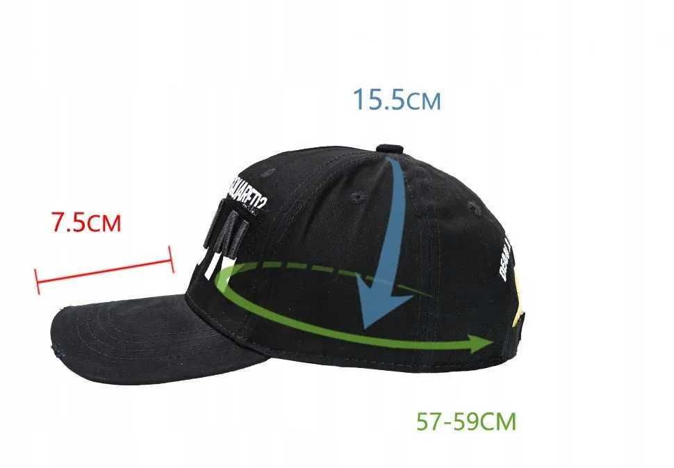 Czapka Bejsbolówka Czarna DSQUARED2 ICON  Czarna / Białe napisy