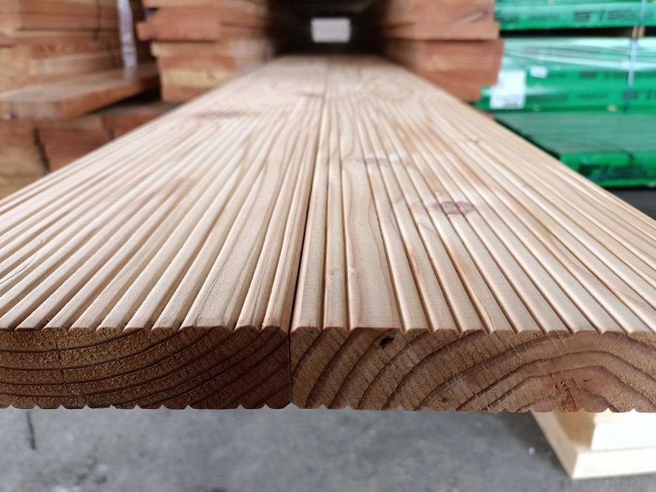 Deska tarasowa modrzew europejski 4m Kl. AB obustronnie ryflowana