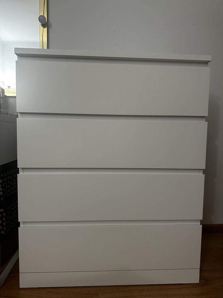 Komoda, 4 szuflady, biały, 80x100 cm
