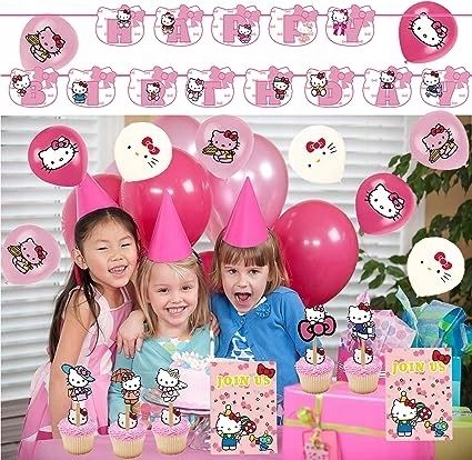 Dekoracja Hello Kitty zestaw urodzinowy -43 części Balony Baner