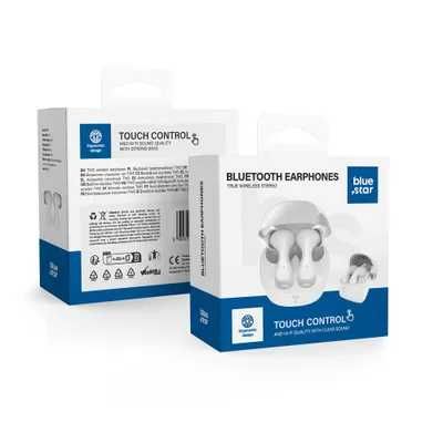 Słuchawki BT bluetooth / bezprzewodowe Blue Star białe