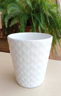 BORNEO Osłonka ceramiczna biała doniczka 14,5 cm