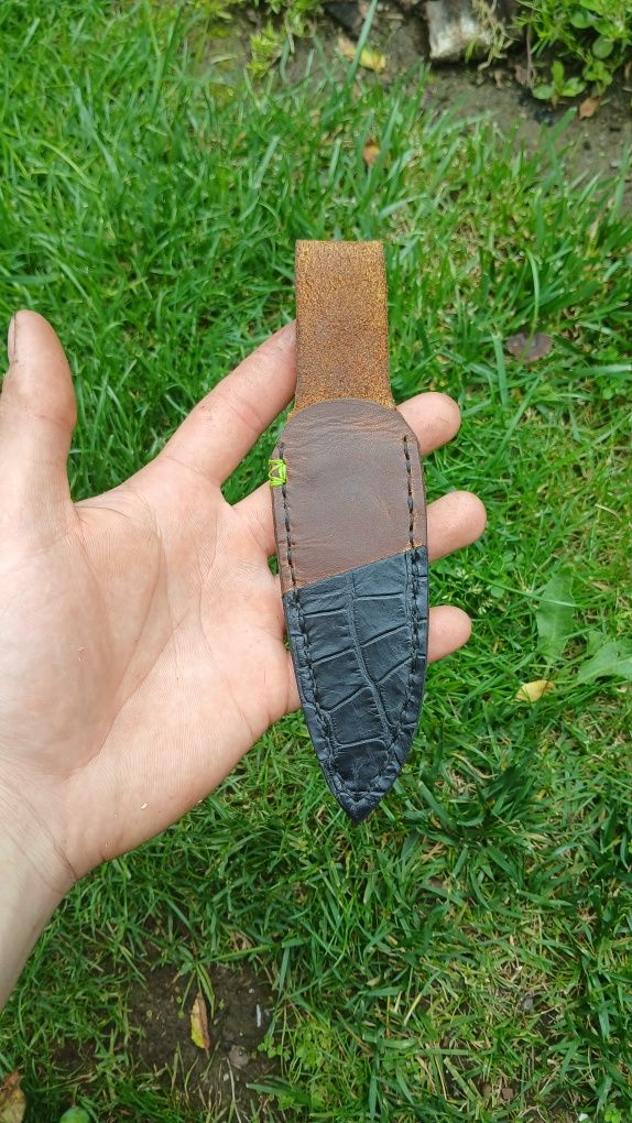 Ręcznie wykuty nóż EDC/ nóż myśliwski/ neonowa rękojeść/ knifemaking