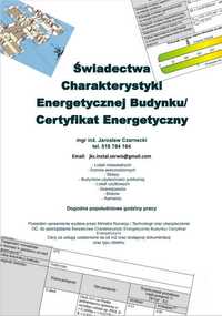 Świadectwo Charakterystyki Energetycznej,