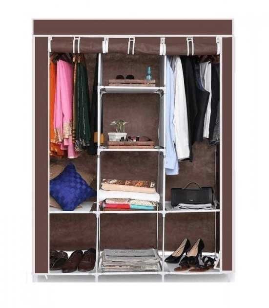 Складной тканевый шкаф каркасный 175х130х45 см Storage Wardrobe