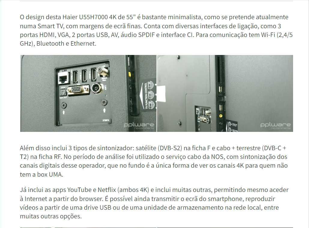 Smart Tv Haier 55 polegadas