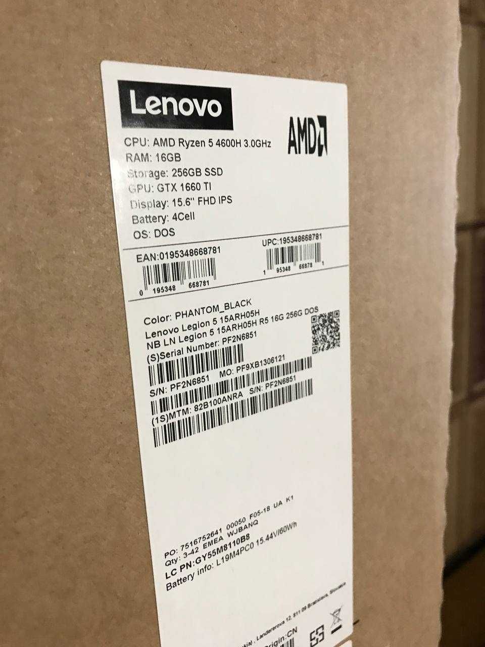 Ноутбук Lenovo Legion 5 15ARH05H (4600H, 16Gb RAM, 1Tb SSD, 1660Ti)