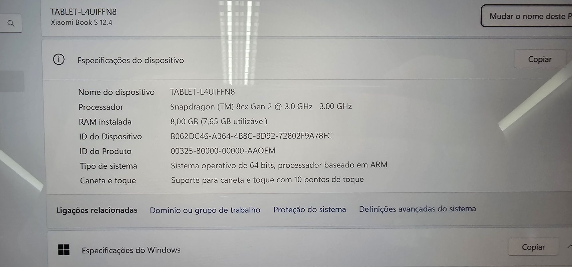 Portátil XIAOMI Book S|Qualcomm 8cx Gen2| RAM: 8 GB - 256 GB SSD+PEN