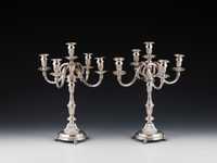 Par de candelabros antigos de 5 lumes