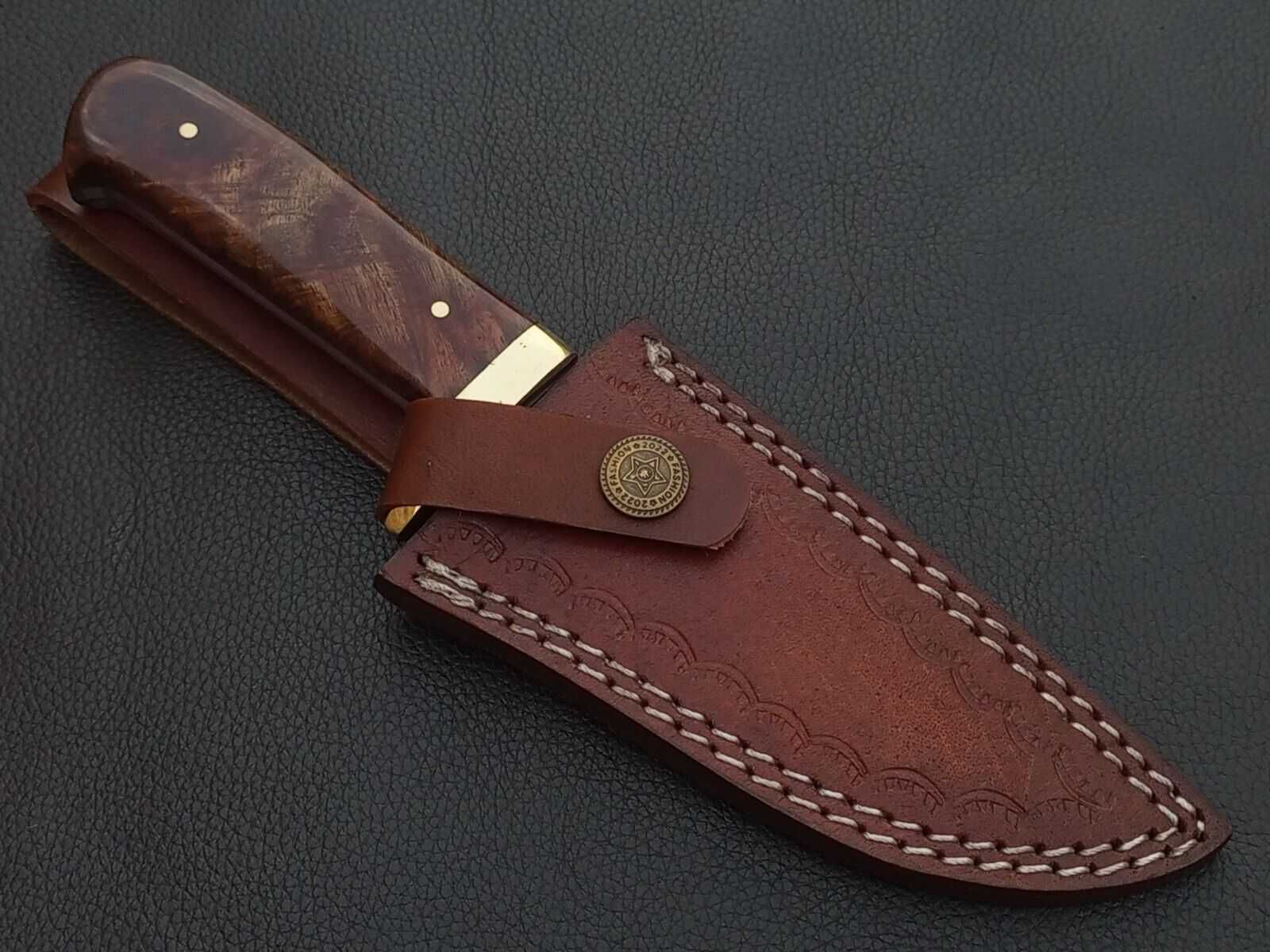 DAMAST nóż myśliwski BOWIE stal damasceńska 21cm. FINKA bushcraft