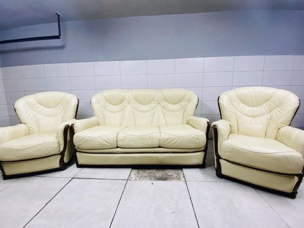 Komplet skórzany sofa + fotele