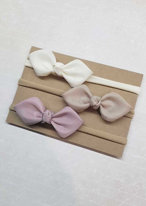 Zestaw 3 opasek mini kokardek bezuciskowe