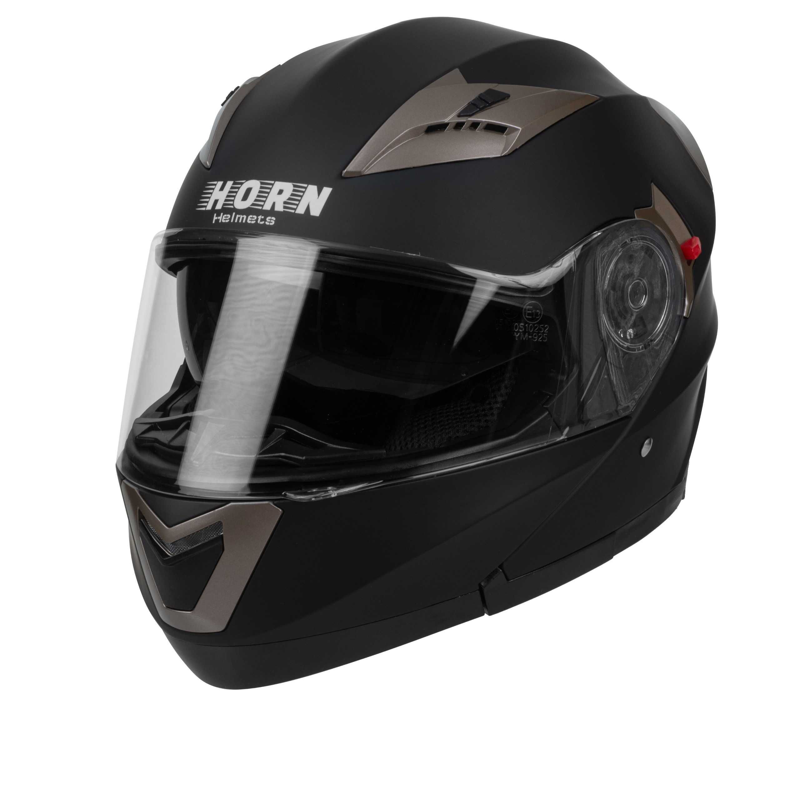 Kask motocyklowy Horn h925 szczękowy flip-up pod interkom, ECE22-06