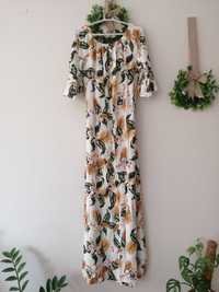 Sukienka midi długa L/XL  kwiatowy print