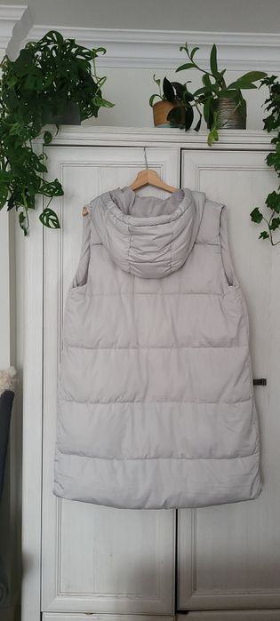 Pikowana długa kamizelka z kapturem #XL