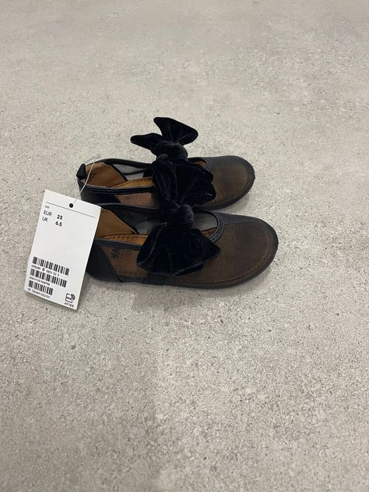 Nowe balerinki baleriny z aksamitną kokardą z H&M rozmiar 24